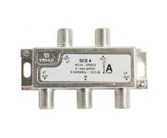 Triax SCS 4, Kabelių skirstytuvas, 75 O, 5 - 2400 MHz, Sidabrinis, Baltas, Kištukas/Kištukas, 11.5 dB