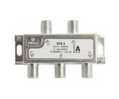 Triax SCS 4, Kabelių skirstytuvas, 75 O, 5 - 2400 MHz, Sidabrinis, Baltas, Kištukas/Kištukas, 11.5 dB