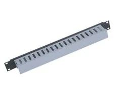 TRITON 19" įrišimo plokštė 1U vienpusė plastikinė juostelė, pilkai juoda