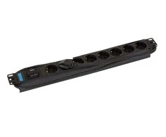 Triton viršįtampių apsaugos įtaisas RAB-PD-X08-A1 (8 vnt. lizdų, juodas, 2m)