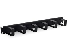 Triton 19" 1U kabelių valdymo skydelis, 6x metaliniai laikikliai, 70x40mm, šviesiai pilka