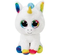 TY Beanie Boos pliušinis baltas vienaragis su spalvotomis pėdutėmis PIXY 15,5cm, TY36852