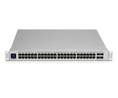Šakotuvas UBIQUITI USW-PRO-48-POE UniFi komutatorius, 48 x 600 W, 48 gigabito RJ45 prievadai, 4 SFP+ prievadai, PoE++
