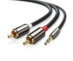 UGREEN AV116 kabelis AUX 3.5mm - 2RCA Cinch 3m - Juodas