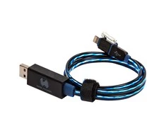 USB kabelis Realpower USB-A - Žaibas 0, 75 m mėlyna (185961)
