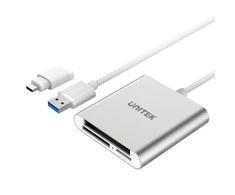 UNITEK Y-9313D Unitek USB3.0 į Multi-In-One Aliuminio kortelių skaitytuvą (su USB Type-C adapteriu)