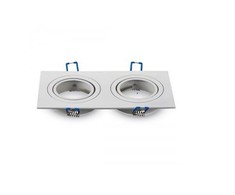 WHITENERGY SKU3607 V-TAC VT-783 2xGU10 FITTING SQUARE Baltas