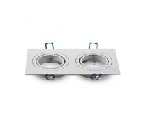 Bikuvalt WHITENERGY SKU3607 V-TAC VT-783 2xGU10 FITTING SQUARE Baltas
