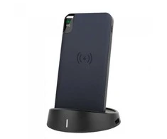 Išorinė baterija (power bank) V-TAC, juodas, 8000mAh su bevielio pakrovimo funkcija, su ekranu.