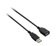 Kabelis USB V7 USB-A - USB-A 1.8 m Juodas (V7E2USB2EXT-1.8M)
