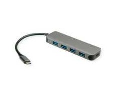 Value HUB USB vertė VERtė koncentratorius USB 3.2 Gen 1, 4 prievadai, C tipo jungties laidas, su 1 PD prievadu