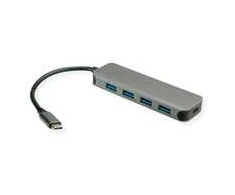 Value HUB USB vertė VERtė koncentratorius USB 3.2 Gen 1, 4 prievadai, C tipo jungties laidas, su 1 PD prievadu