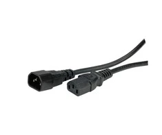 Value Kabelis zasilający IEC 0.5m juoda (Kabelis zasilający IEC 60320 C13 do IEC 60320 C14)