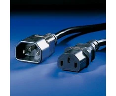 Value Kabelis zasilający IEC 0.5m juoda (Kabelis zasilający IEC 60320 C13 do IEC 60320 C14)