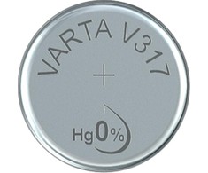 Varta-V317, Vienkartinė baterija, Sidabro oksidas (S), 1,55 V, 1 vnt., Hg (gyvsidabris), Sidabras