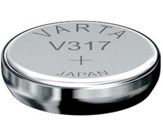Varta-V317, Vienkartinė baterija, Sidabro oksidas (S), 1,55 V, 1 vnt., Hg (gyvsidabris), Sidabras