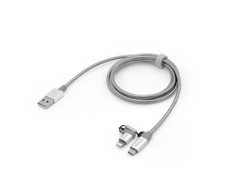 Verbatim 48869 USB kabelis 1 m USB A Micro-USB B/Lightning Aliuminis, Pilka