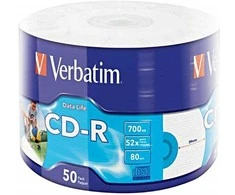 VERBATIM 43794 CD-R Verbatim 50 vnt., 700 MB, 52x, įpakavimas INKJET SPAUSDINTA