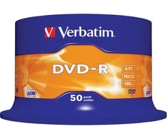 DVD-R Verbatim [ torto dėžutė 50 | 4,7 GB | 16x | matinis sidabrinis ]