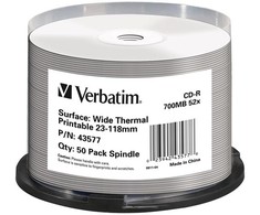1x50 Verbatim CD-R 80 / 700MB 52x baltas platus terminis spausdinimas