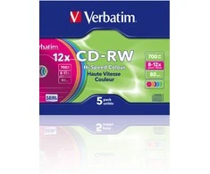 Verbatim CD-RW Color 12x 700 MB 5 vnt