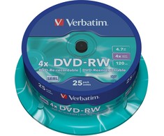 Verbatim (43639) DVD-RW rietuvė 4.7GB 25vnt.