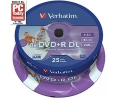 VERBATIM 25x DVD+R DL 8,5GB 8x Spindel platus spausdinimo paviršius