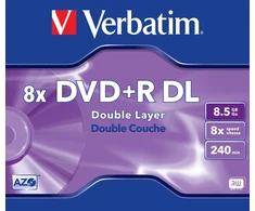 Verbatim DVD+R dvisluoksnis AZO Matt Sidabrinis 8,5 GB, 8 x, plastikinis brangakmenis