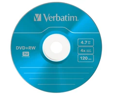 1x5 Verbatim DVD+RW 4,7GB 4x Speed Color Surface Slimcase