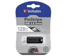 VERBATIM PINSTRIPE USB Stick 128GB 3.0 juodas