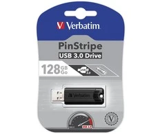 VERBATIM PINSTRIPE USB Stick 128GB 3.0 juodas
