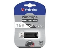 Verbatim Pendrive 16GB USB-A 3.2 PinStripe juodos spalvos 49316