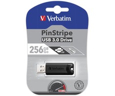 Verbatim PinStripe USB atmintukas 256 GB USB A tipo 3.2 Gen 1 (3.1 Gen 1) Juoda