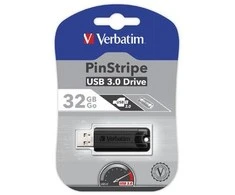 Verbatim Pendrive 32GB USB-A 3.2 PinStripe juodos spalvos 49317