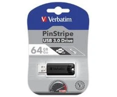 Verbatim PinStripe USB atmintukas 64 GB USB A tipo 3.2 Gen 1 (3.1 Gen 1) Juoda