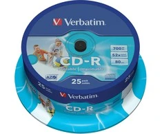 VERBATIM CD-R 25vnt pakuotė, PRINT 43439