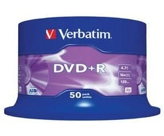 VERBATIM 50x DVD+R AZO 4,7GB 16x Spindle matinis sidabrinis paviršius