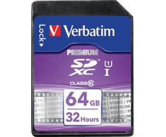 Atminties kortelė Verbatim kortelė Premium U1 SDXC 64GB V10 juodos spalvos 44024