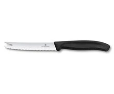Victorinox Victorinox virtuvinis peilis, dantytas sūrio ašmenys 11 cm, juoda