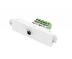 Vision VISION Techconnect modulinė AV priekinė plokštė - 30 METŲ GARANTIJA - 3,5 mm mini lizdo modulis - skirtas naudoti su stereo garso kabeliu - per terminalą gale - TRS - plikas laidas Phoenix jungtis gale - gali būti naudojama „Techconnect“
