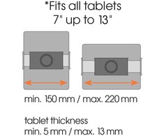 turėtojas Vogels TMM 1000 Universalus 7-12 tablečių laikiklis Juodas (8370100)
