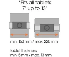 Laikiklis Vogels TMS 1020 Planšetė Car Pack | Tilt | 7-13 " | Maximum weight (capacity) 1kg | Juodas