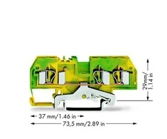Wago 281-687 3 laidų jungtis 4mm2 geltona ir-žalia 281-687