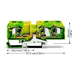Wago 284-687 3 laidų jungtis 10mm2 geltona ir-žalia 284-687