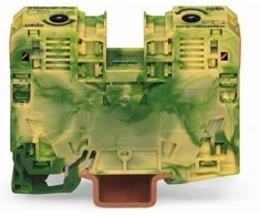 Wago 2 laidų praėjimo jungtis 16x86mm geltona ir žalia - 285-137