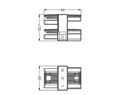Wago 3 krypčių skirstytuvas 1x kištukas / 3x juoda lizdas (770-607)