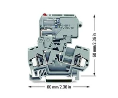 Wago 4mm2 pilkoji saugiklių jungtis 10A 5x 20mm (281-611 / 281-541)