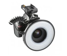 Walimex FGRYB 10 cm RGB LED žiedinė lempa su statyvu, reguliuojama spalva ir ryškumu, modelis MJ26, tinka makiažui, fotografijai, vaizdo įrašams, selfiams