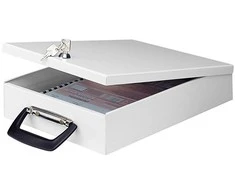 Metalinė dėžutė dokumentams WEDO, 35,5 x 26 x 6,7 cm, su užraktu