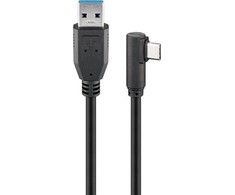 Goobay Cable, 90° 66502 Juodas, USB-C Male, USA 3.0 Male (Type A)